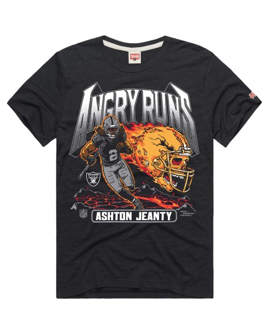 Ashton Jeanty Las Vegas Raiders Homage Unisex Angry Runs Spieler Graphic Tri-Blend T-Shirt – Anthrazit