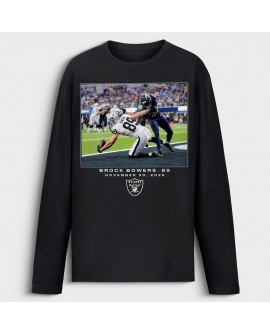 Brock Bowers Las Vegas Raiders NFL Flash Features Week 13 Langarm-T-Shirt – Schwarz