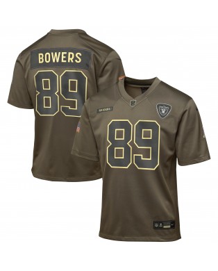 Brock Bowers Las Vegas Raiders Nike Jugend 2025 Salute to Service Spieler Trikot – Olivgrün