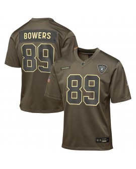 Brock Bowers Las Vegas Raiders Nike Jugend 2025 Salute to Service Spieler Trikot – Olivgrün