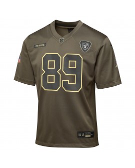 Brock Bowers Las Vegas Raiders Nike Jugend 2025 Salute to Service Spieler Trikot – Olivgrün