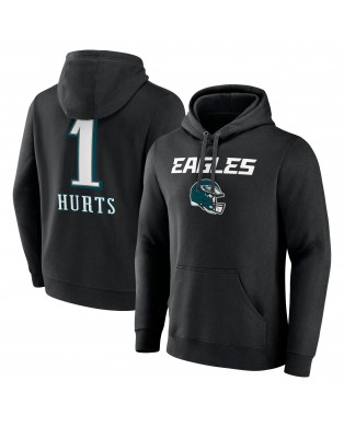 Jalen Hurts Philadelphia Eagles Team Wordmark Pullover Hoodie – Schwarz