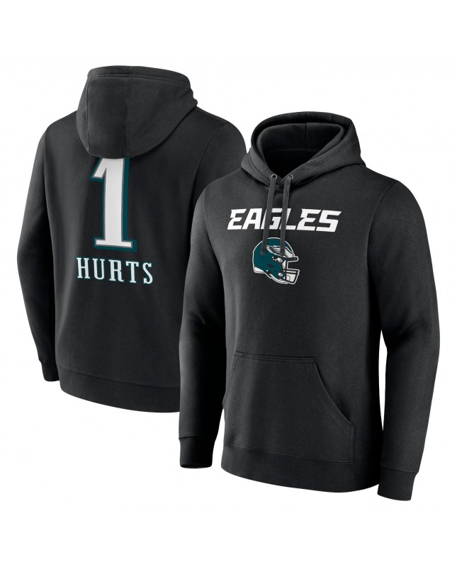 Jalen Hurts Philadelphia Eagles Team Wordmark Pullover Hoodie – Schwarz