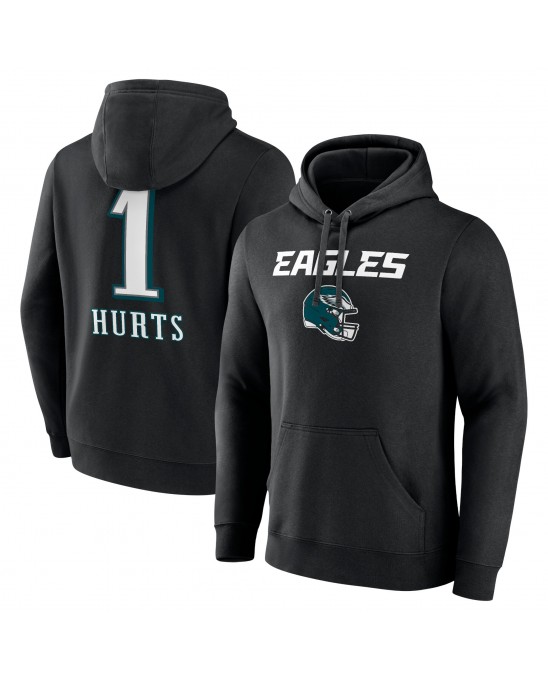 Jalen Hurts Philadelphia Eagles Team Wordmark Pullover Hoodie – Schwarz