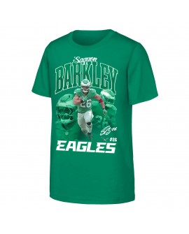 Saquon Barkley Philadelphia Eagles Outerstuff Triple Pic Jugend-T-Shirt – Mitternachtsgrün