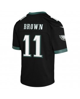 A.J. Braunes Nike-Spieler Trikot für Jugendliche der Philadelphia Eagles – Schwarz