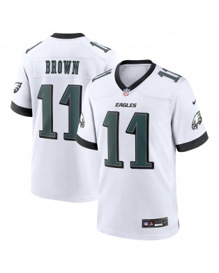 A.J. Braunes Nike-Spieler Trikot der Philadelphia Eagles in Weiß – Weiß