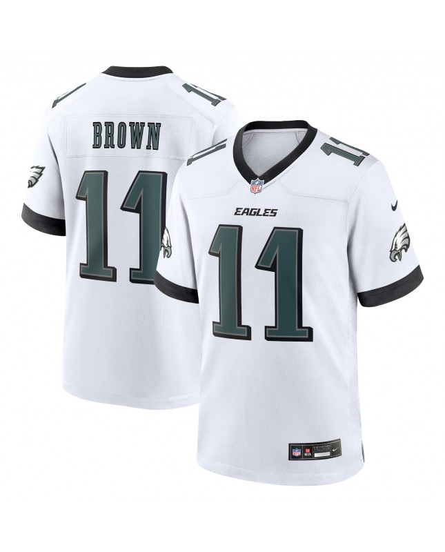 A.J. Braunes Nike-Spieler Trikot der Philadelphia Eagles in Weiß – Weiß
