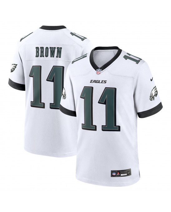 A.J. Braunes Nike-Spieler Trikot der Philadelphia Eagles in Weiß – Weiß