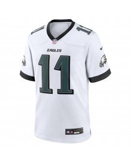 A.J. Braunes Nike-Spieler Trikot der Philadelphia Eagles in Weiß – Weiß