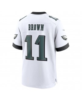 A.J. Braunes Nike-Spieler Trikot der Philadelphia Eagles in Weiß – Weiß