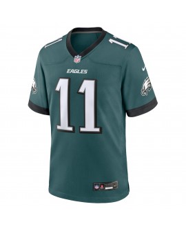 A.J. Braunes Philadelphia Eagles Nike Team Game-Trikot – Mitternachtsgrün