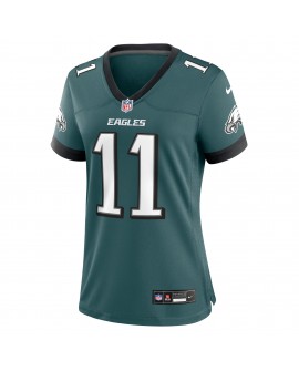 A.J. Braunes Nike Damen-Team-Spieler Trikot der Philadelphia Eagles – Mitternachtsgrün