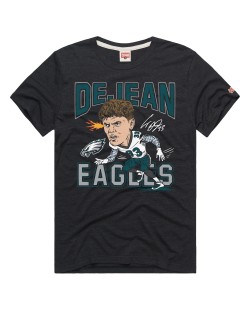 Cooper DeJean Philadelphia Eagles Homage Unisex-Karikatur-Spieler-Grafik-Tri-Blend-T-Shirt – Anthrazit