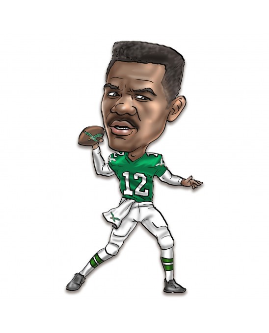 Randall Cunningham Philadelphia Eagles Metall-Karikatur-Wandkunst