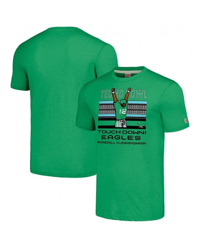 Randall Cunningham Philadelphia Eagles Homage Unisex Tecmo Bowl Retired Spieler Graphic Tri-Blend T-Shirt – Kelly Green