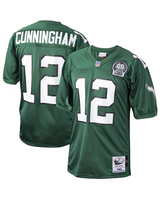 Randall Cunningham Philadelphia Eagles 1992 Mitchell & Ness Authentic Throwback-Spielertrikot im Ruhestand – Grün