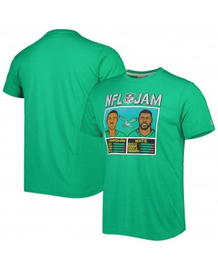 Randall Cunningham & Reggie White Philadelphia Eagles Homage Unisex NFL Jam Retired Tri-Blend T-Shirt – Heather Kelly Green