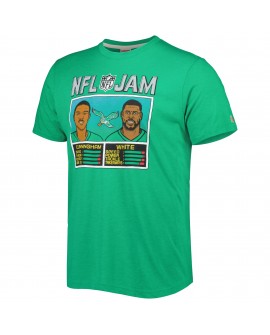 Randall Cunningham & Reggie White Philadelphia Eagles Homage Unisex NFL Jam Retired Tri-Blend T-Shirt – Heather Kelly Green