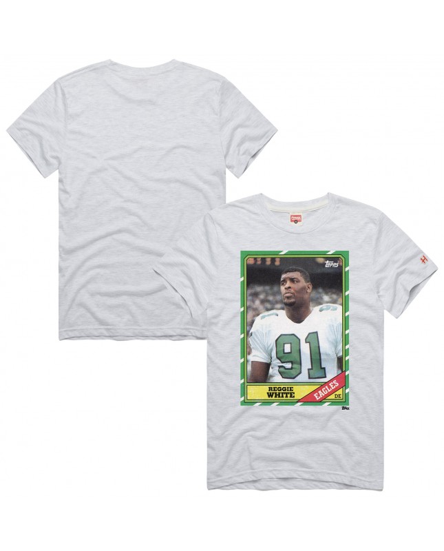 Reggie White Philadelphia Eagles Homage Unisex NFL Topps Trading Card Tri-Blend T-Shirt – Grau