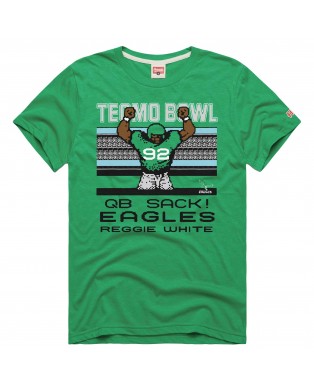 Reggie White Philadelphia Eagles Homage Unisex Tecmo Bowl Retired Spieler Graphic Tri-Blend T-Shirt – Kelly Green