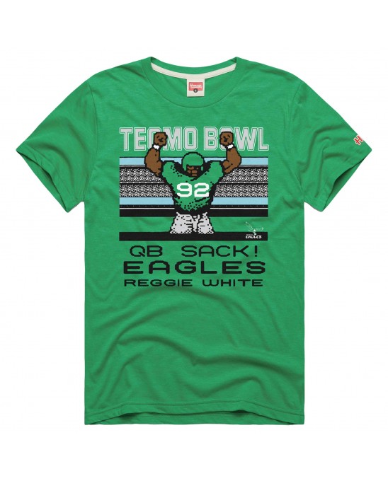 Reggie White Philadelphia Eagles Homage Unisex Tecmo Bowl Retired Spieler Graphic Tri-Blend T-Shirt – Kelly Green