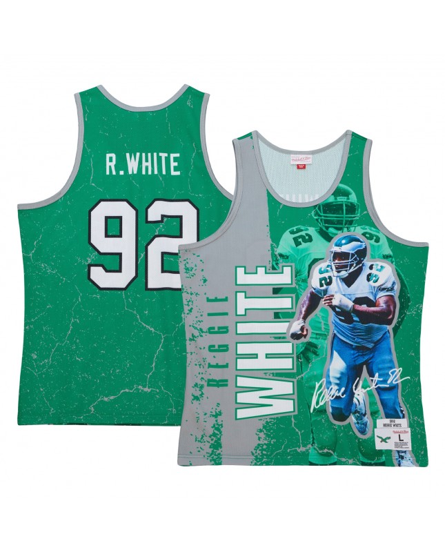 Reggie White Philadelphia Eagles Mitchell & Ness 1992 Spieler Burst Tanktop – Kelly Green