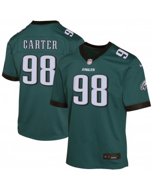 Jalen Carter Philadelphia Eagles Nike Spiele-Trikot für Jugendliche – Mitternachtsgrün