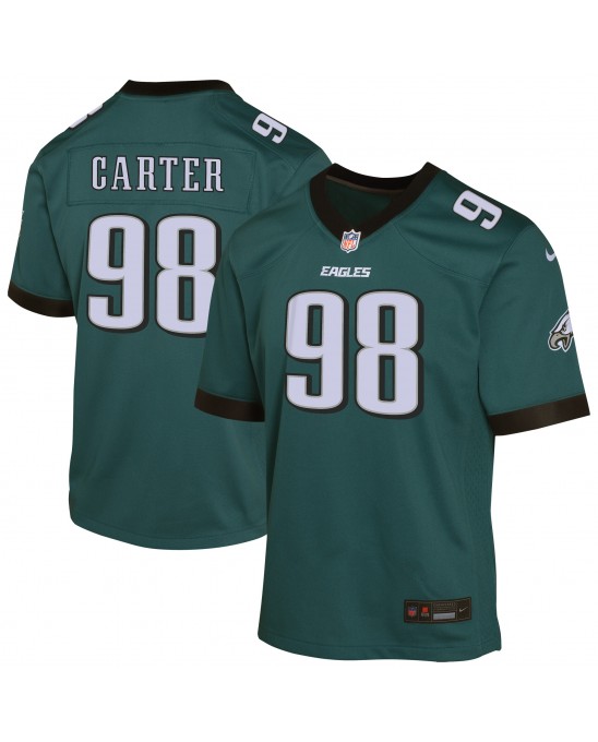 Jalen Carter Philadelphia Eagles Nike Spiele-Trikot für Jugendliche – Mitternachtsgrün