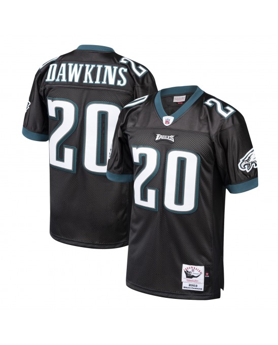 Brian Dawkins Philadelphia Eagles 2003 Mitchell & Ness Authentic Throwback-Spielertrikot im Ruhestand – Schwarz