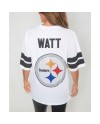 T.J. Watt Pittsburgh Steelers Cuce Kristall-Tunika mit V-Ausschnitt für Damen – Weiß