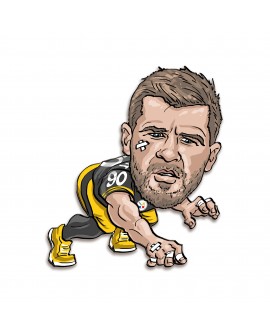 T.J. Watt Pittsburgh Steelers Metall-Karikatur-Wandkunst