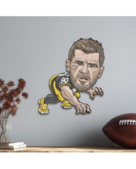 T.J. Watt Pittsburgh Steelers Metall-Karikatur-Wandkunst