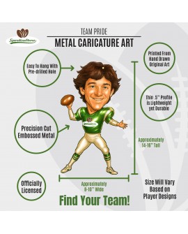 T.J. Watt Pittsburgh Steelers Metall-Karikatur-Wandkunst