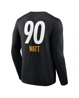 T.J. Watt Pittsburgh Steelers Team Wordmark Langarm-T-Shirt – Schwarz
