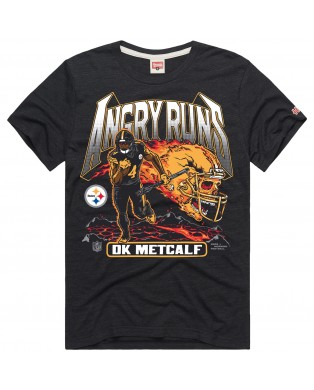 DK Metcalf Pittsburgh Steelers Homage Unisex Angry Runs Spieler Graphic Tri-Blend T-Shirt – Anthrazit