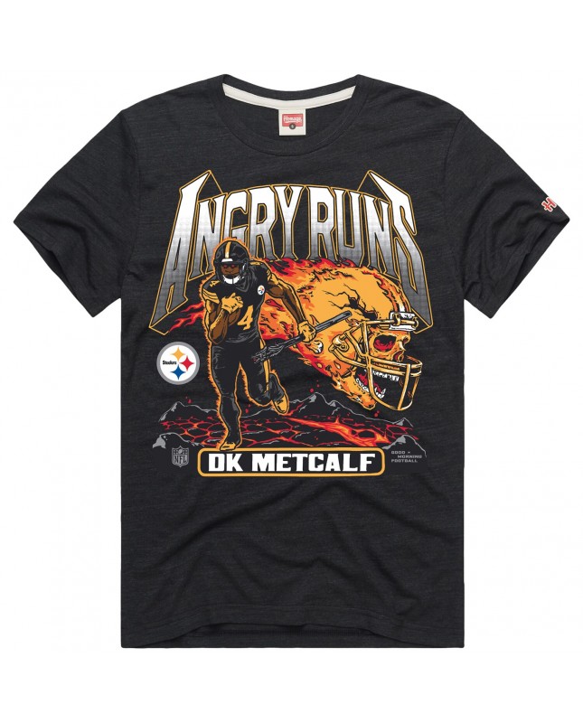 DK Metcalf Pittsburgh Steelers Homage Unisex Angry Runs Spieler Graphic Tri-Blend T-Shirt – Anthrazit