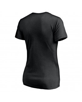 T.J. Watt Pittsburgh Steelers Damen Checkdown-T-Shirt mit V-Ausschnitt – Schwarz