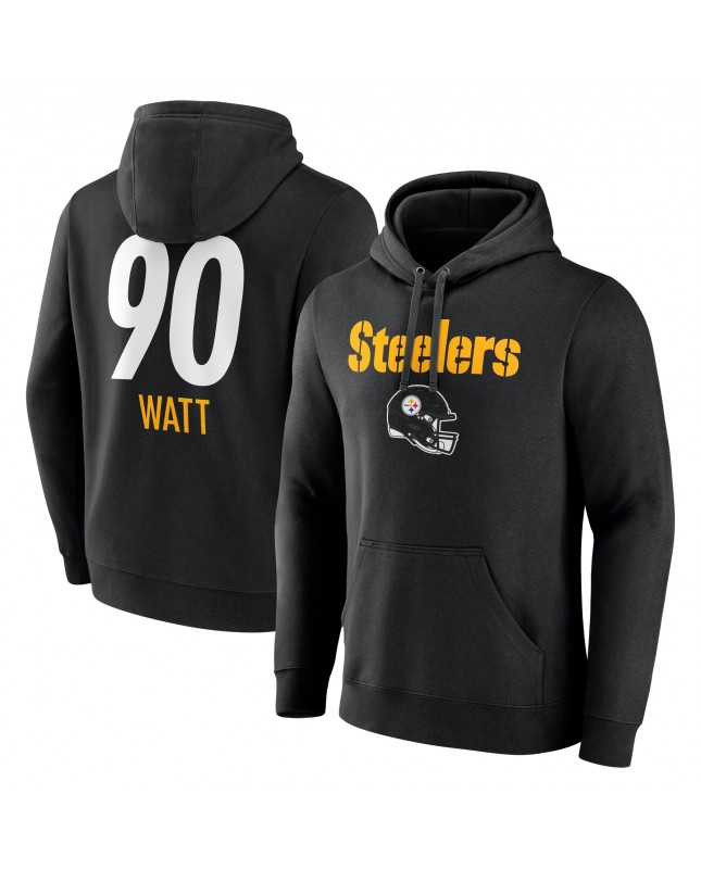 T.J. Watt Pittsburgh Steelers Team Wordmark Pullover Hoodie – Schwarz