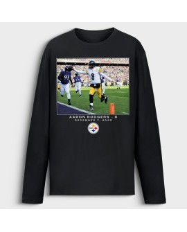 Aaron Rodgers Pittsburgh Steelers NFL Flash Features Week 14 Langarm-T-Shirt – Schwarz