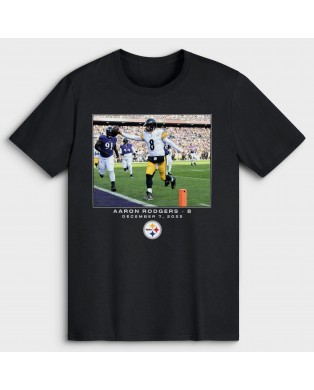 Aaron Rodgers Pittsburgh Steelers NFL Flash Features Week 14 T-Shirt – Schwarz