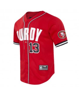 Brock Purdy San Francisco 49ers Pro Standard Mesh Button-Up Baseball-Trikot – Scharlachrot