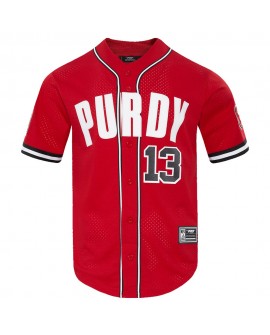 Brock Purdy San Francisco 49ers Pro Standard Mesh Button-Up Baseball-Trikot – Scharlachrot