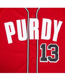 Brock Purdy San Francisco 49ers Pro Standard Mesh Button-Up Baseball-Trikot – Scharlachrot