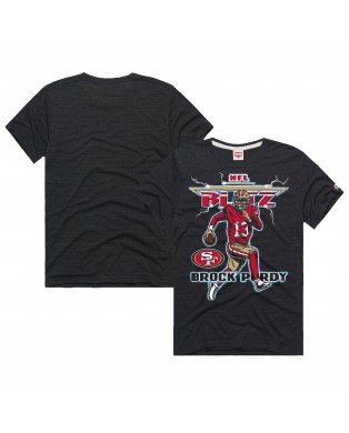 Brock Purdy San Francisco 49ers Homage Unisex NFL Blitz Spieler Tri-Blend T-Shirt – Heathered Black