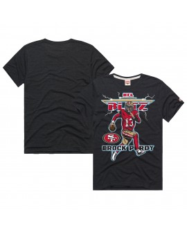 Brock Purdy San Francisco 49ers Homage Unisex NFL Blitz Spieler Tri-Blend T-Shirt – Heathered Black