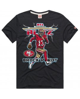 Brock Purdy San Francisco 49ers Homage Unisex NFL Blitz Spieler Tri-Blend T-Shirt – Heathered Black