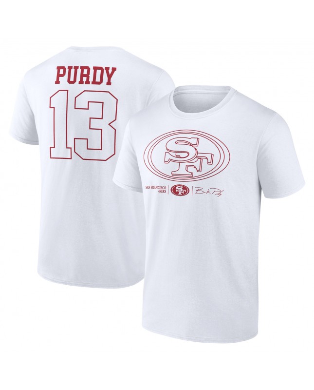 Brock Purdy San Francisco 49ers Outline Spieler-T-Shirt – Weiß
