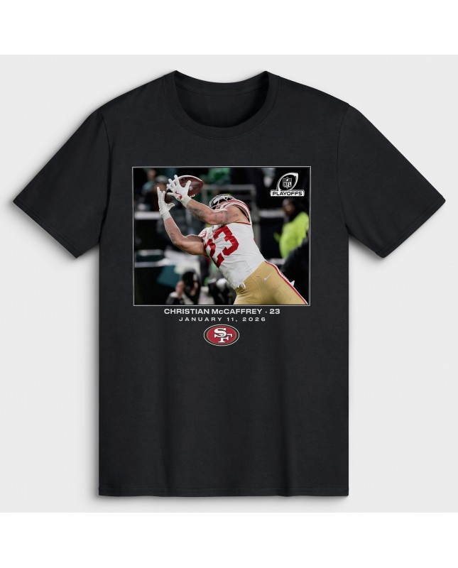 Christian McCaffrey San Francisco 49ers NFL Flash Features Wild Card Big & Tall T-Shirt – Schwarz