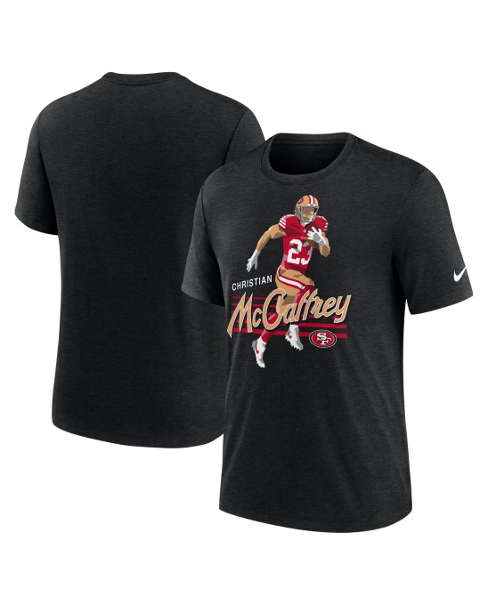 Christian McCaffrey San Francisco 49ers Nike Spieler Graphic T-Shirt – Heather Black